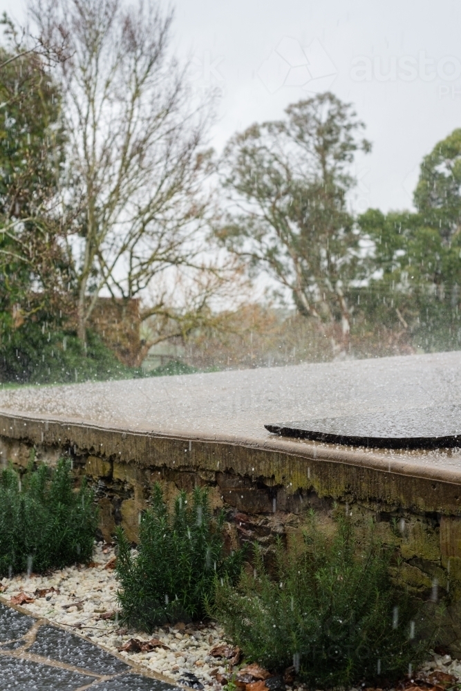 Image Of Rainy Day With Hail - Austockphoto