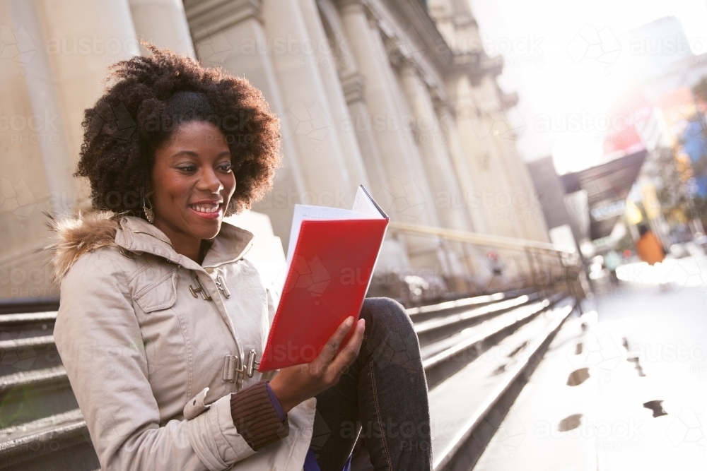 Reading in the City - Australian Stock Image