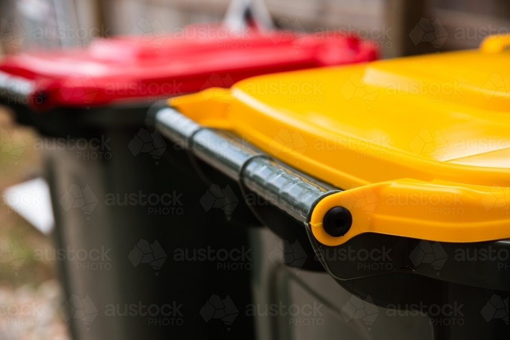 recycling wheelie bin handle - Australian Stock Image