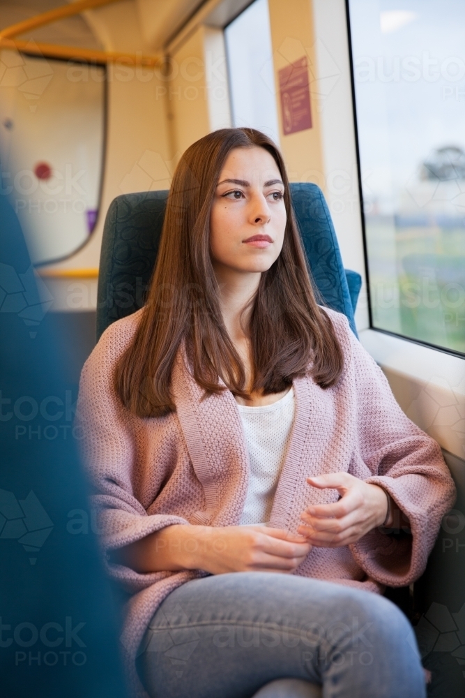 Relaxing on the Train - Australian Stock Image