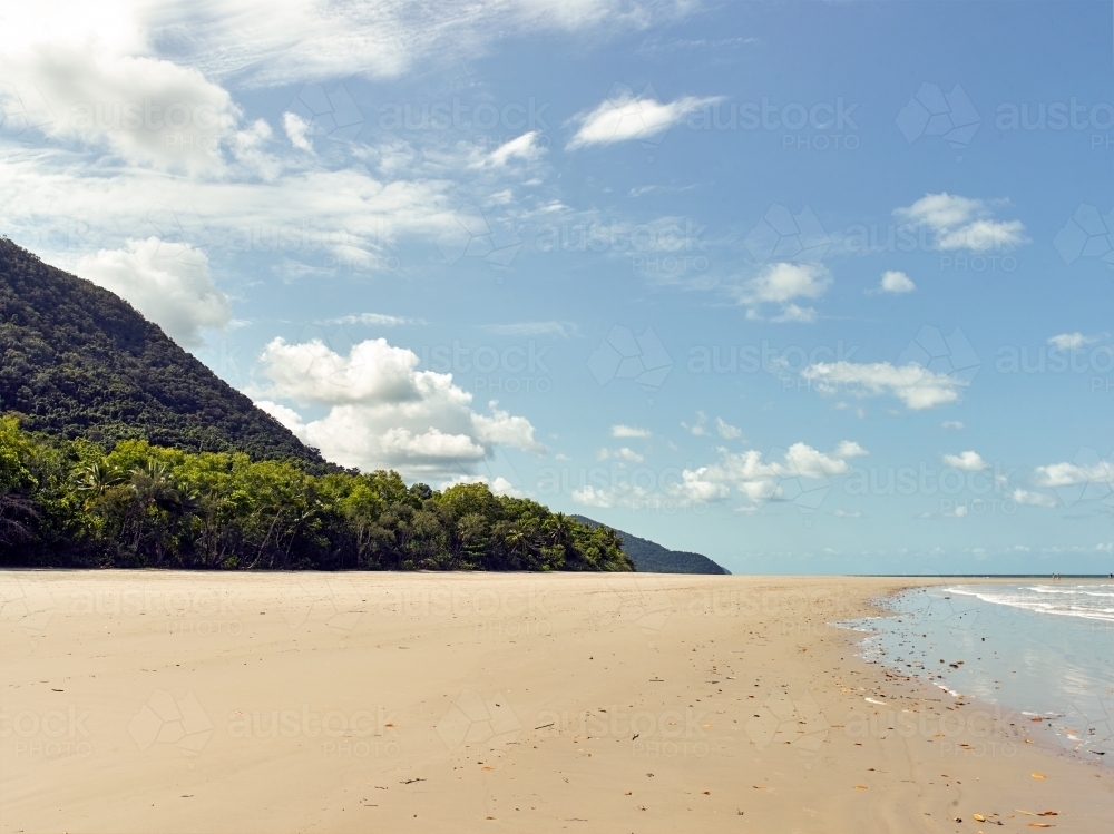 Remote beach at a tropical rainforest - Australian Stock Image