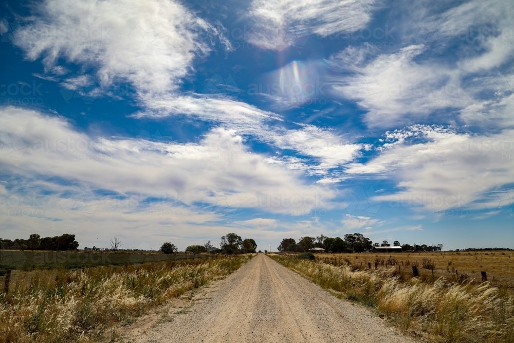 Remote country road in rural Victoria - Australian Stock Image