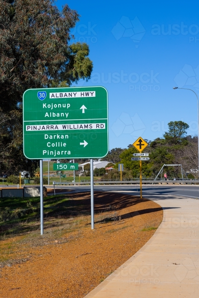 road sign beside Albany highway at Williams - Australian Stock Image