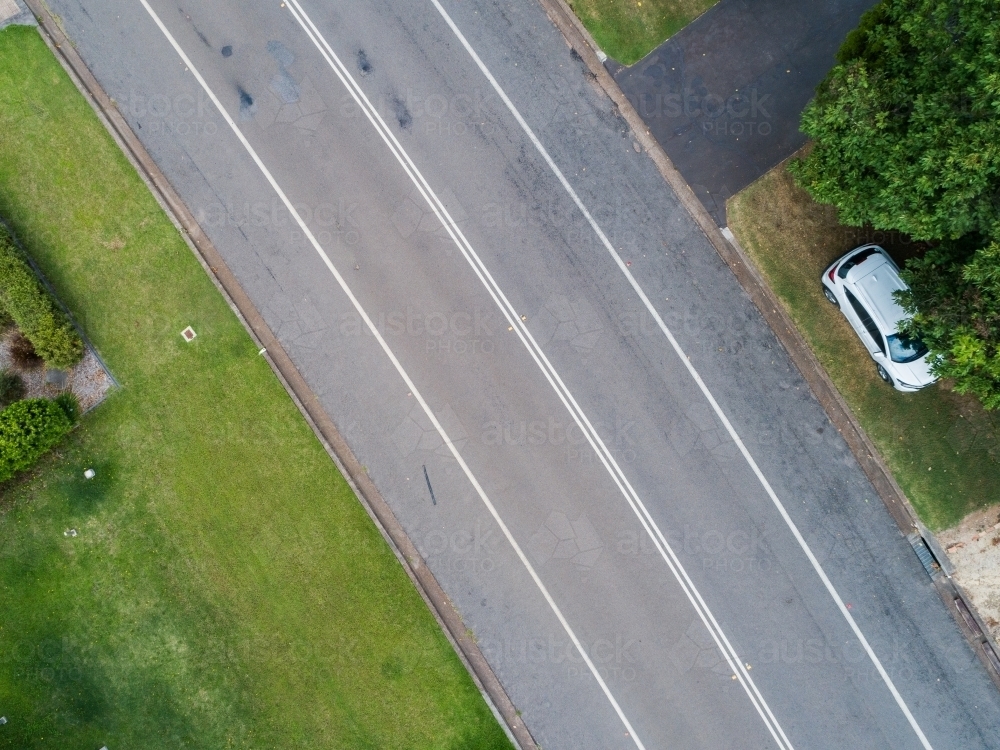 Road with double white lines - Australian Stock Image