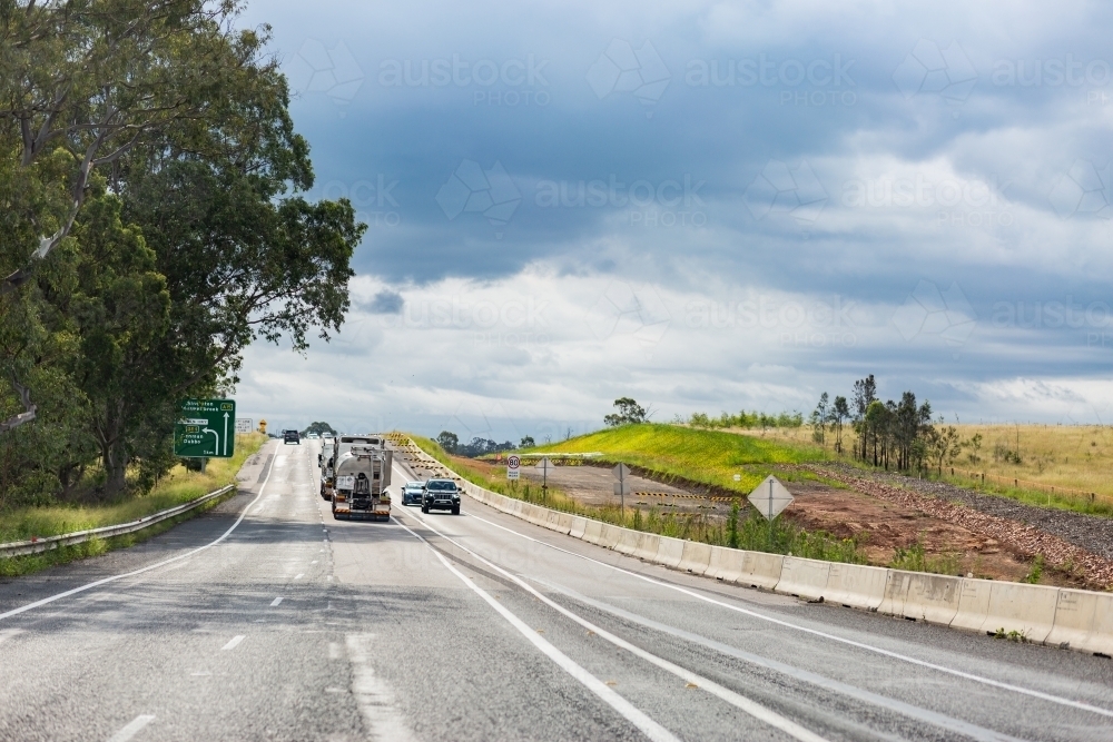 Roadwork beside highway for Singleton bypass - Australian Stock Image