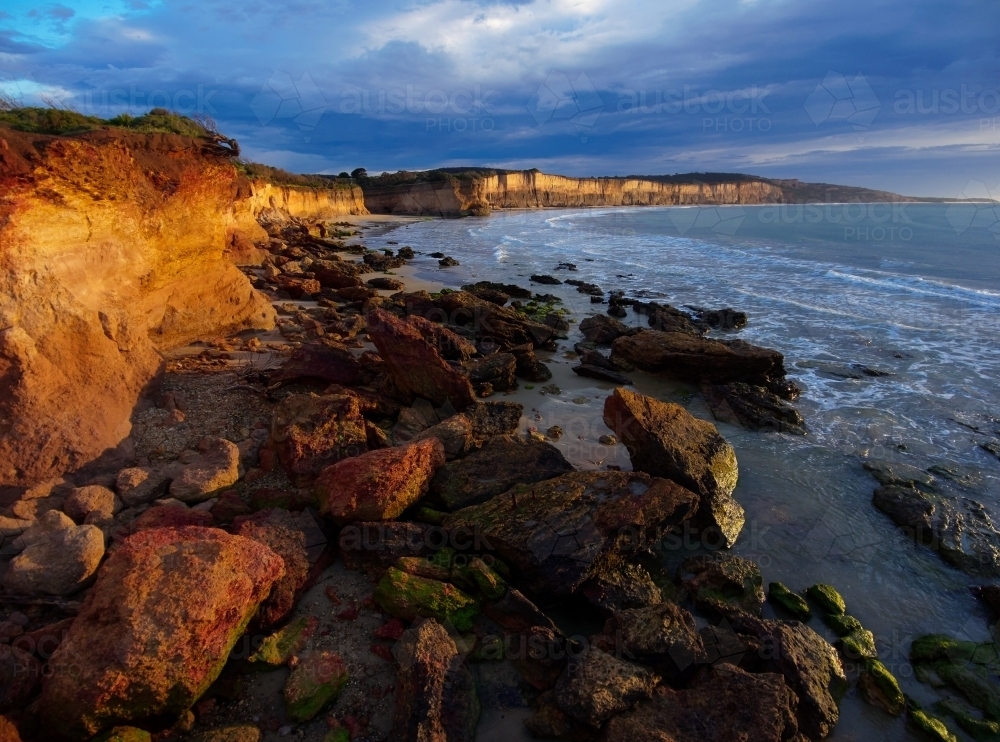 Rocks and Cliff at Anglesea - Australian Stock Image