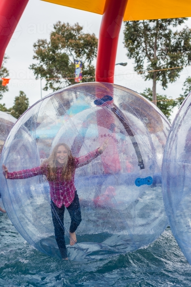 hamster ball on water