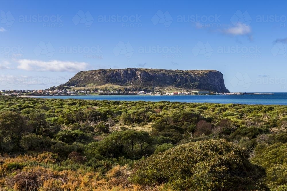 Rugged Landscape Around Stanley with the Nut in the background - Australian Stock Image
