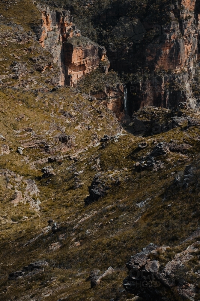 Rugged landscape detail near the summit of the Lockleys Pylon Walking Track - Australian Stock Image