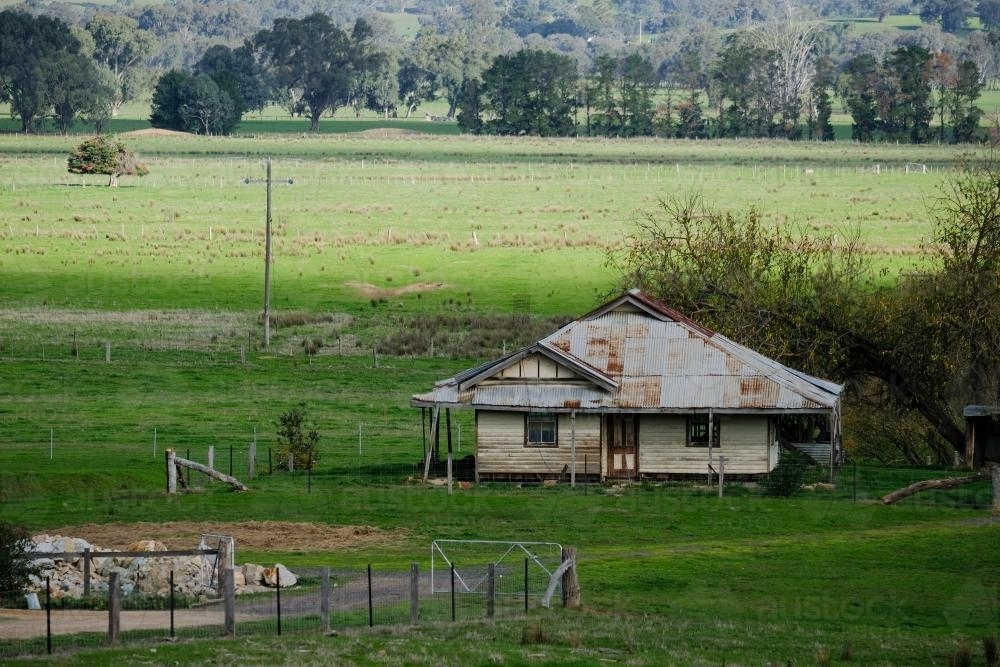 Rundown Farmhouse in North Eastern Victoria - Australian Stock Image