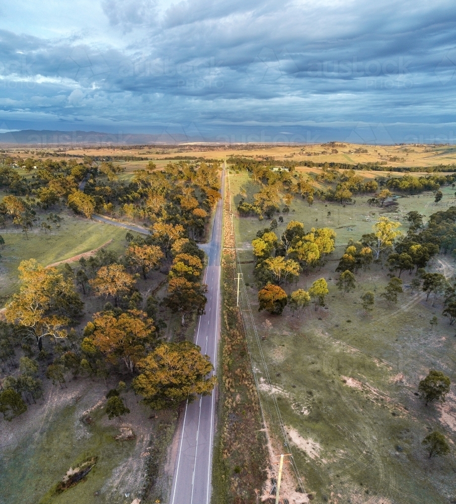 Rural country road leading to the horizon - Australian Stock Image