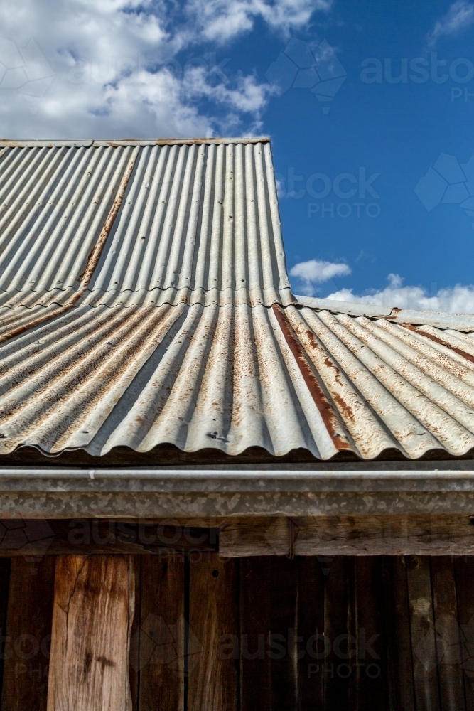 Rusty corrugated iron roof texture. - Australian Stock Image