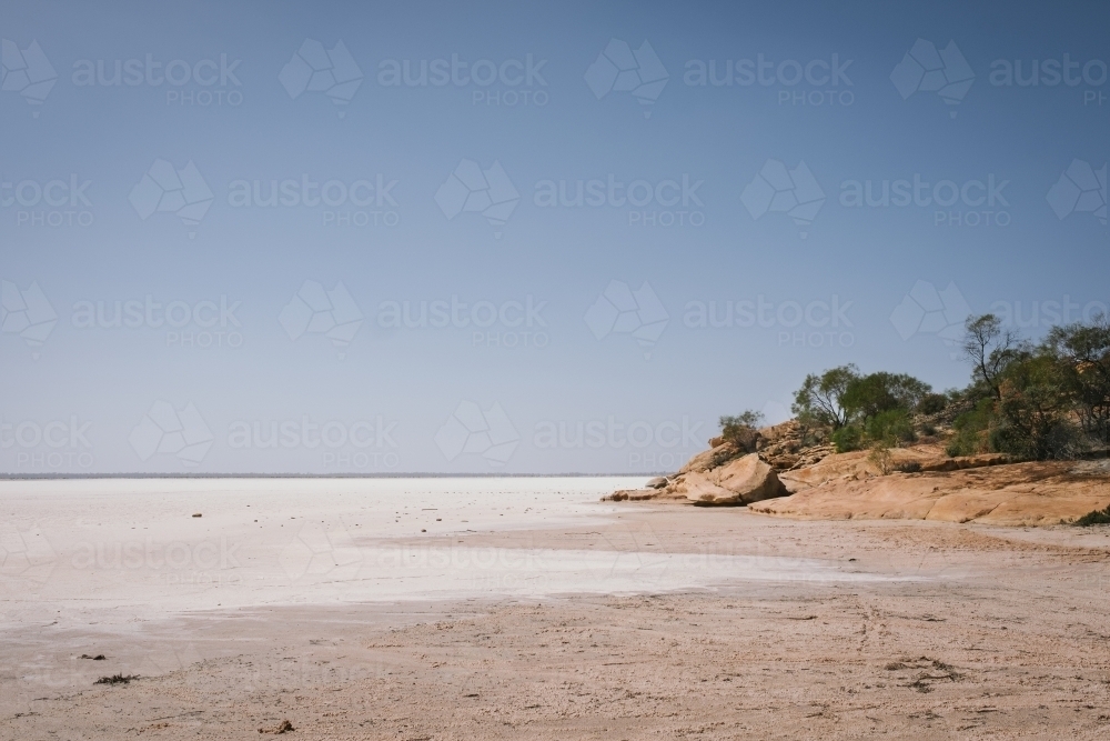 Salt lake in the Eastern Wheatbelt in Western Australia - Australian Stock Image