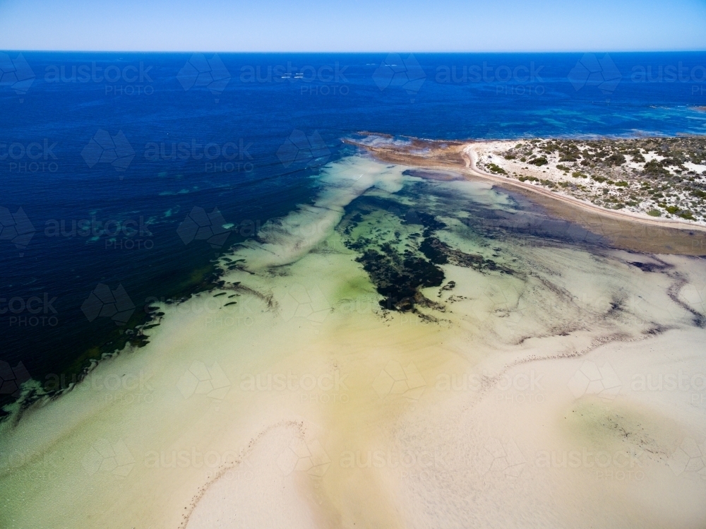 Sand bar and shallows aerial view - Australian Stock Image