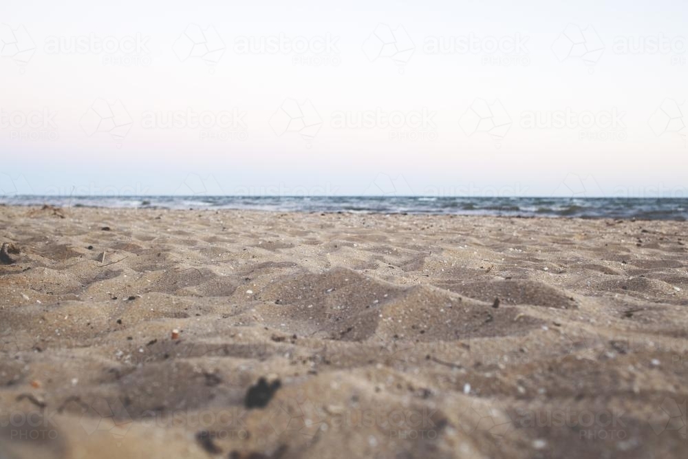 Sandy Beach at dusk - Australian Stock Image