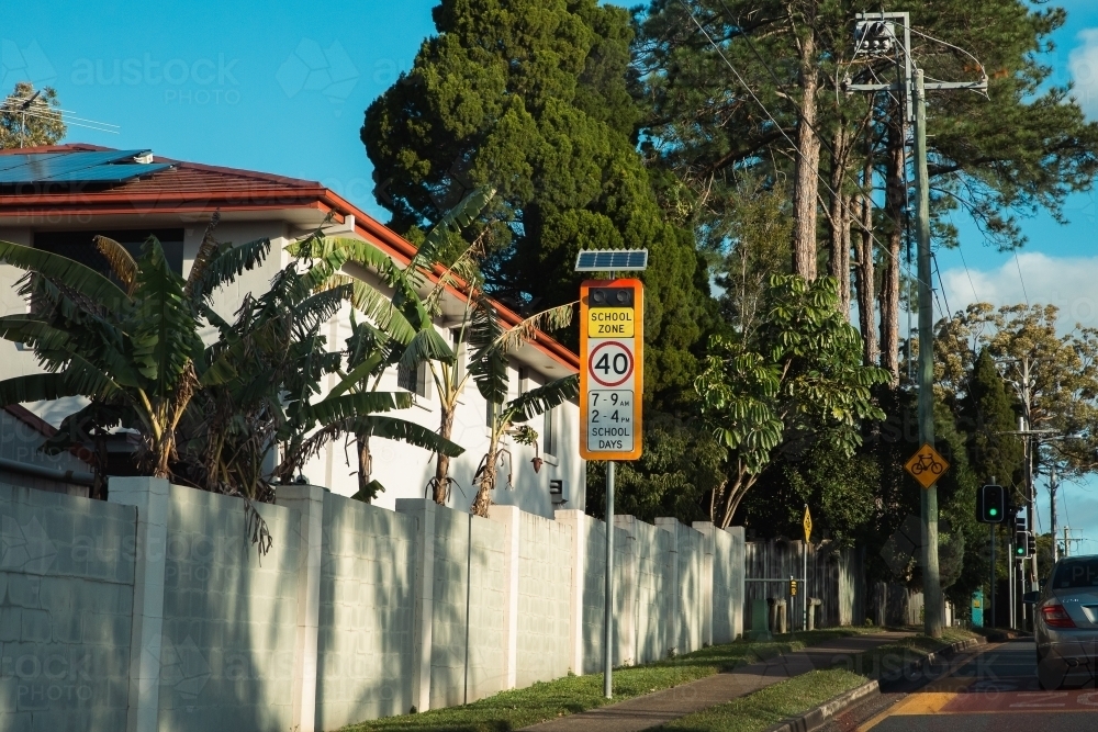 school zone sign - Australian Stock Image