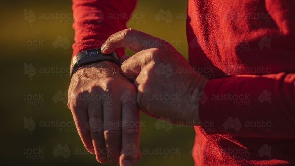 Senior Mature Runner in the morning - Australian Stock Image