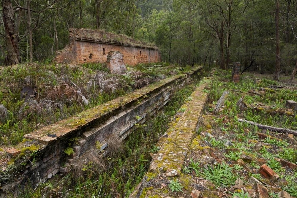 Shale Oil Refinery Ruins at Newnes - Australian Stock Image