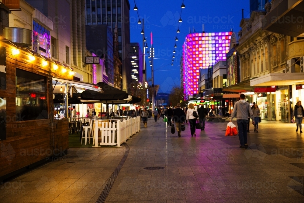 Shoppers in Mall at night - Australian Stock Image