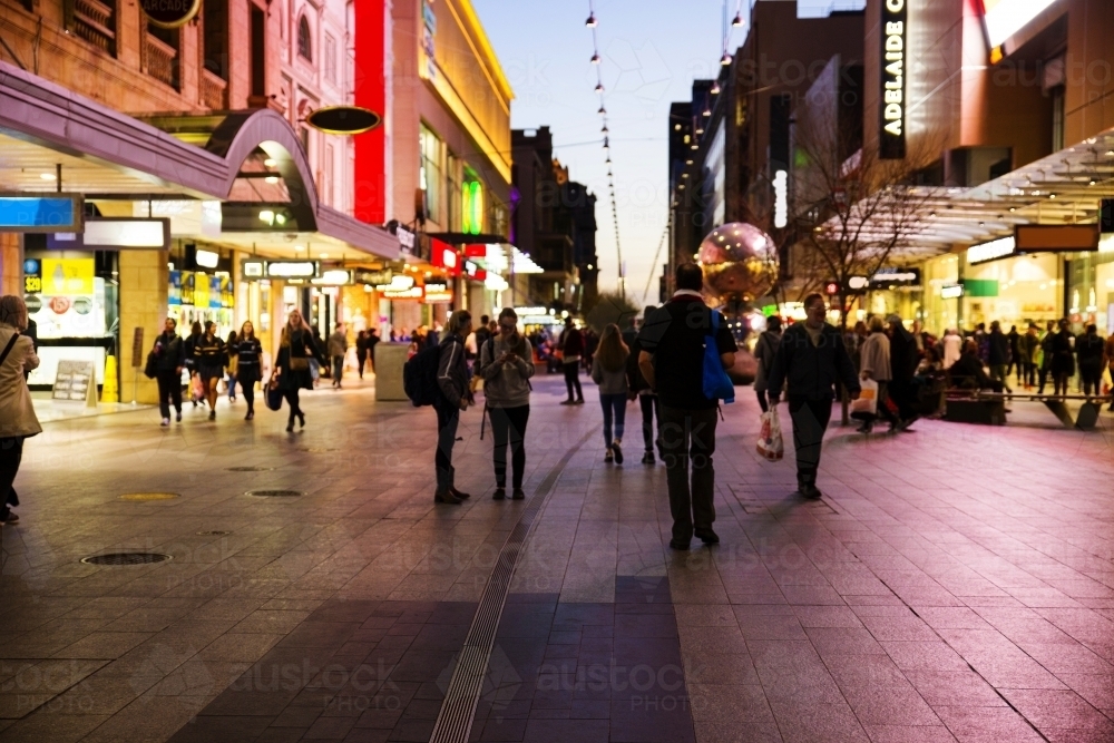 Shoppers in Mall at night - Australian Stock Image