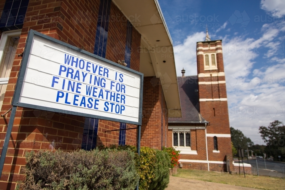 Sign outside the uniting church - Australian Stock Image