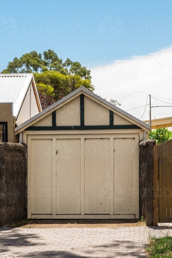 single timber garage building - Australian Stock Image