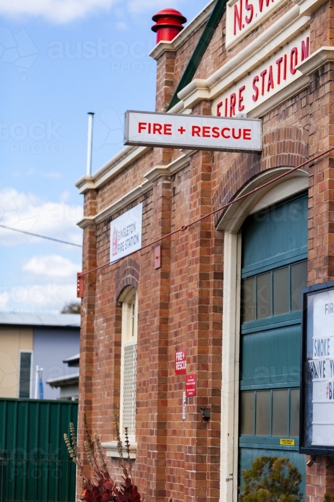 Singleton fire and rescue brigade fire station building - Australian Stock Image