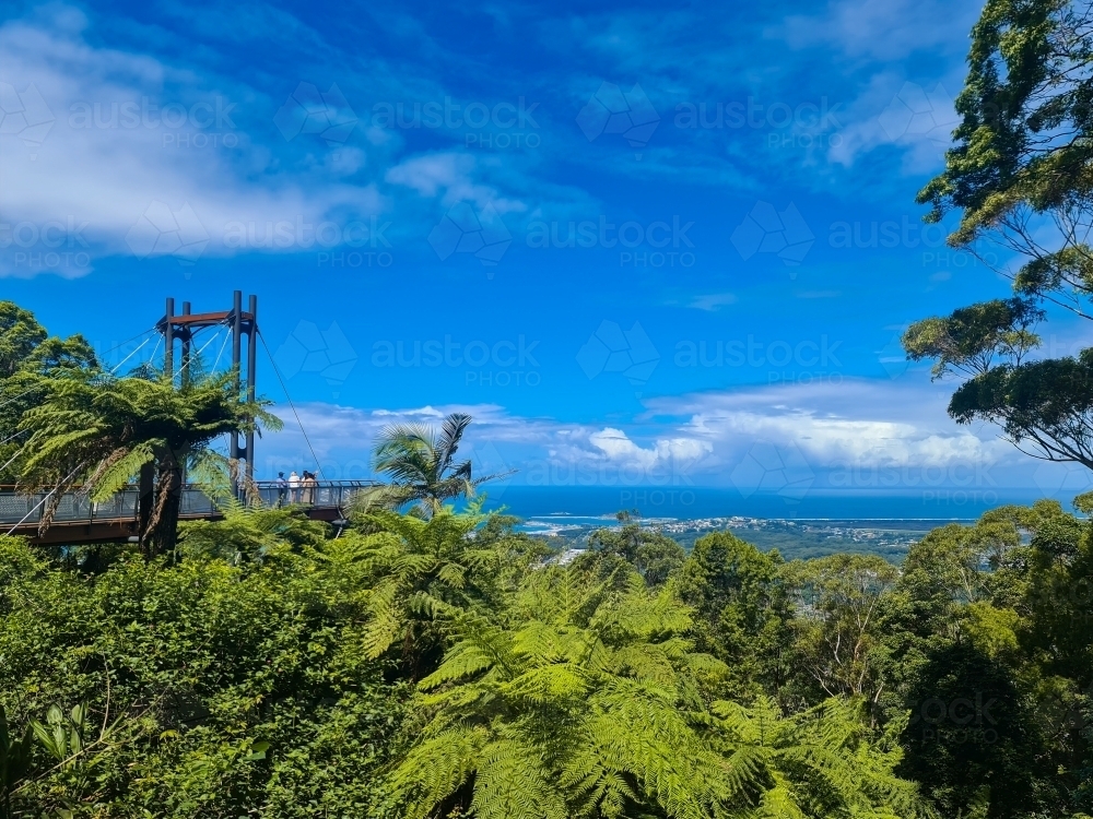 Sky Walk lookout with view over Coffs Harbour - Australian Stock Image