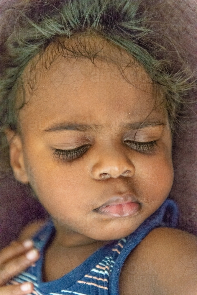 Image Of Sleeping Aboriginal Child - Austockphoto