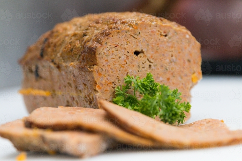 Sliced meatloaf - Australian Stock Image