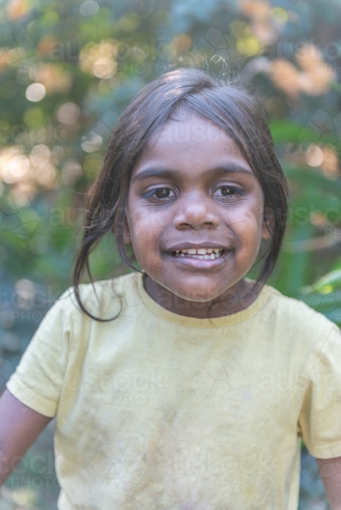 Smiling aboriginal pre school girl - Australian Stock Image