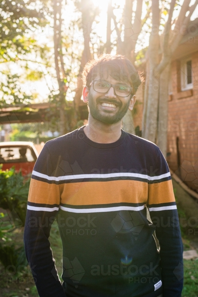 smiling indian man - Australian Stock Image