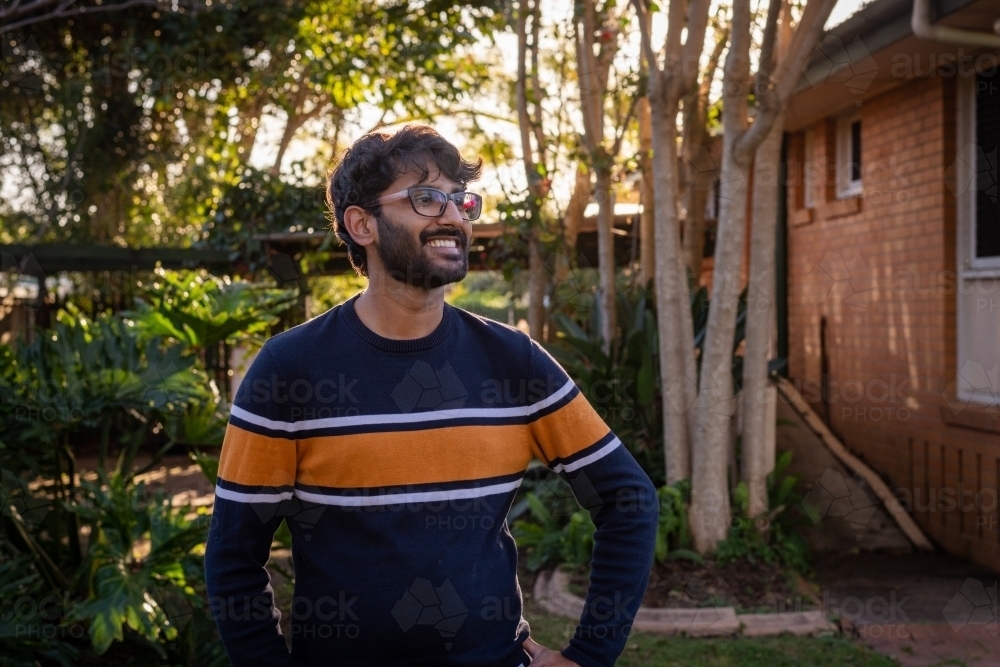 smiling indian man - Australian Stock Image