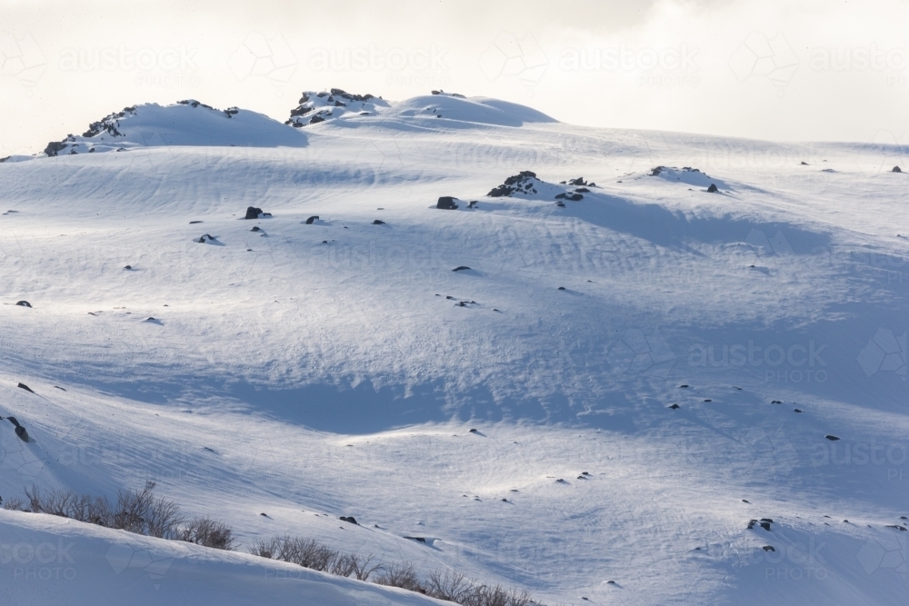 Snow-covered hillside - Australian Stock Image