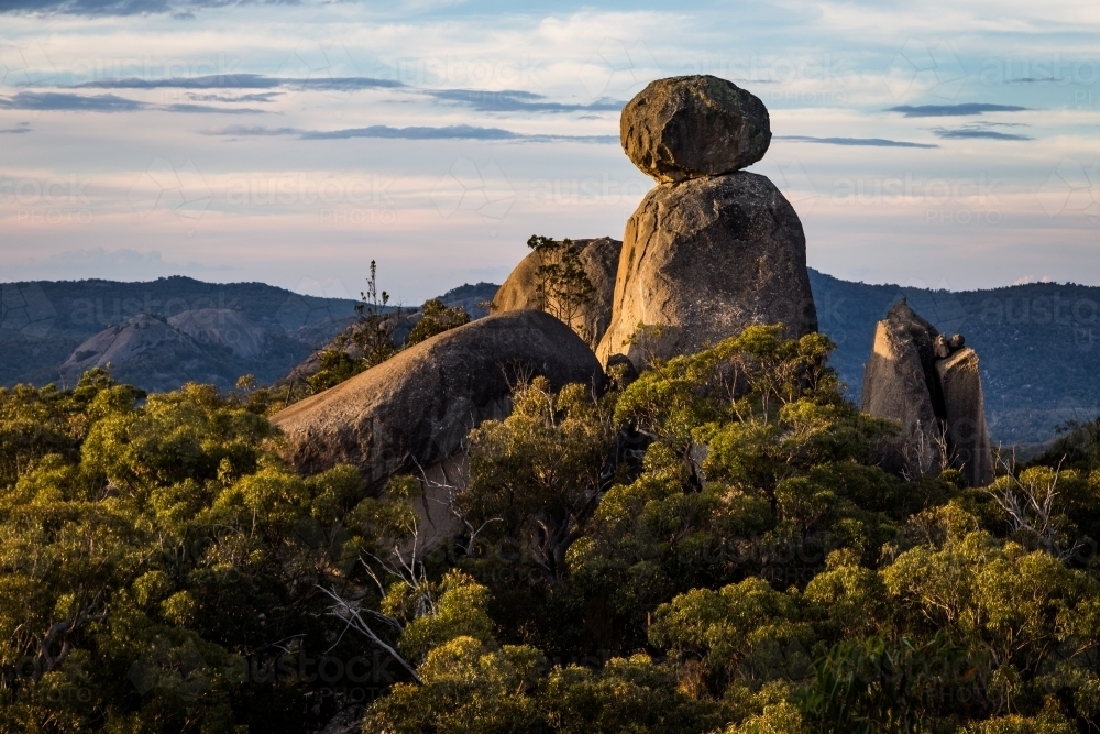 Sphinx Rock Landscape Girraween - Australian Stock Image