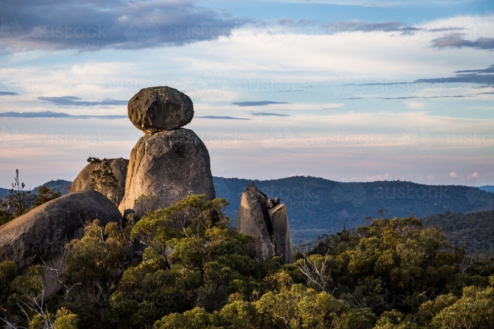 Sphinx Rock Landscape Girraween - Australian Stock Image