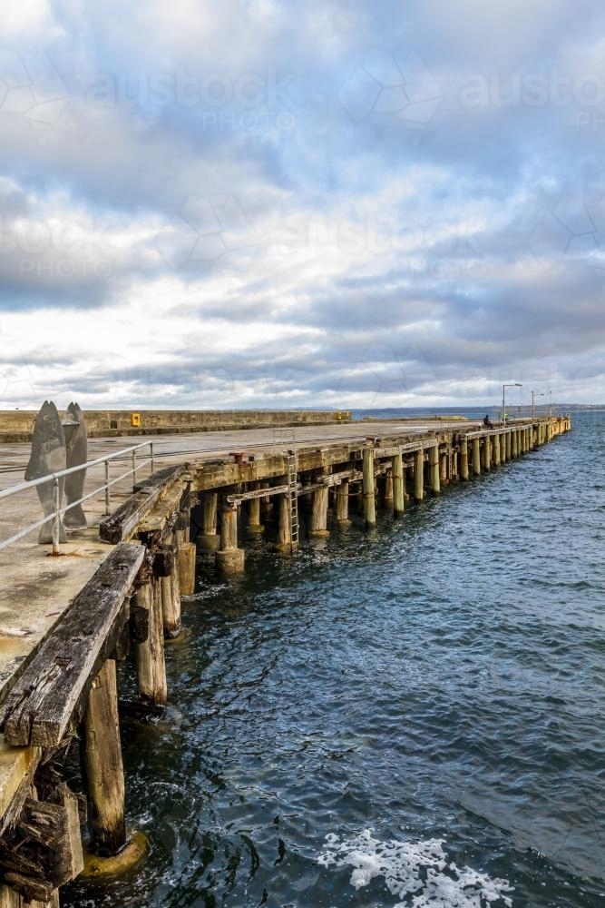 Stanley Wharf reaching into the ocean - Australian Stock Image