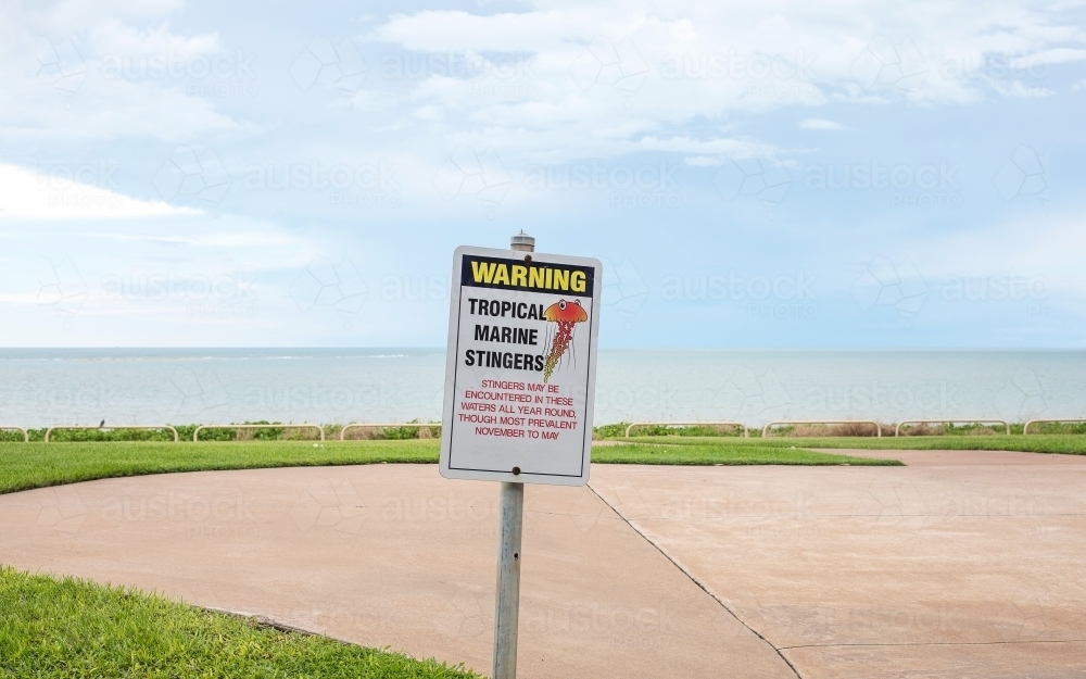 Stinger Sign near beach - Australian Stock Image