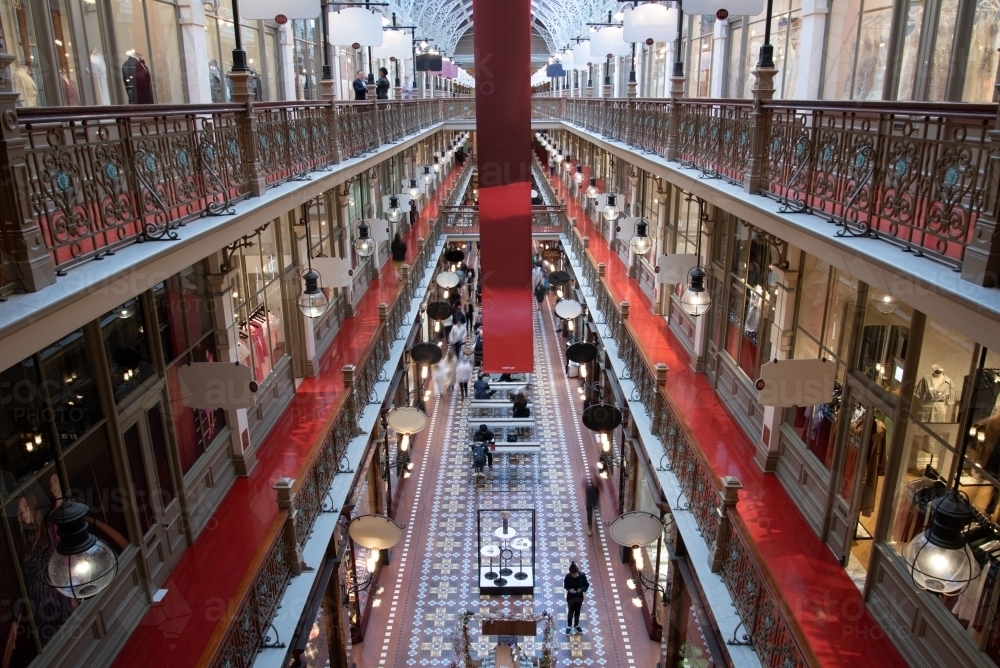 Strand Arcade shopping mall from top floor - Australian Stock Image