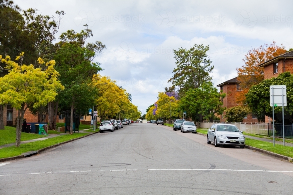 Street in housing commission area in Newcastle - Australian Stock Image