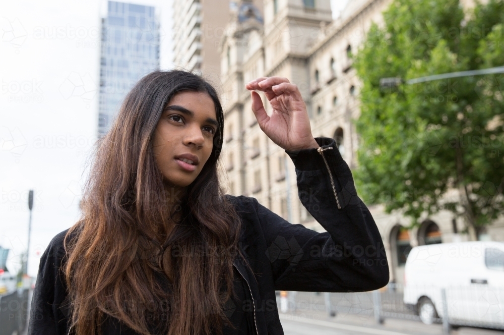 Student Exploring Melbourne - Australian Stock Image