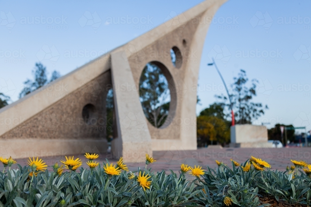 Sundial in Singleton a Rose Point - Australian Stock Image