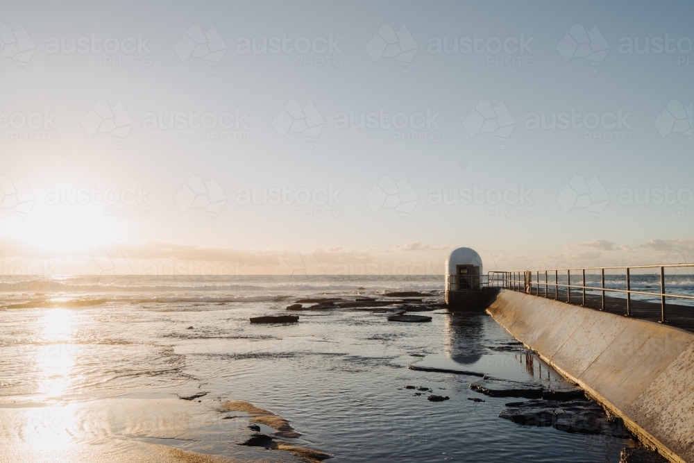 Sunrise at Merewether Ocean Baths, Newcastle, NSW - Australian Stock Image