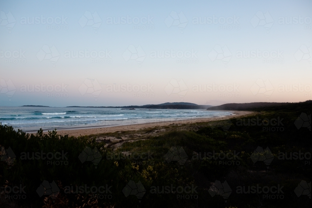 sunset at south coast Nsw beach - Australian Stock Image