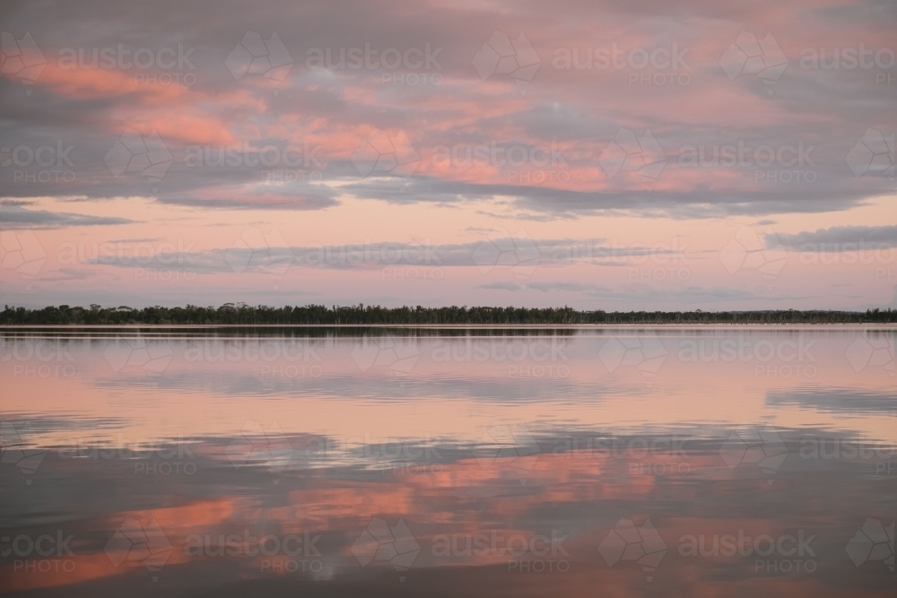 Sunset over Lake Yealering WA - Australian Stock Image