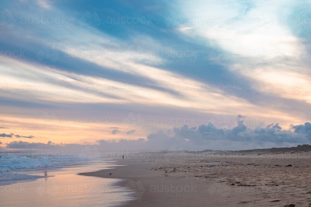 Sunset sky over Redhead Beach, Newcastle NSW - Australian Stock Image