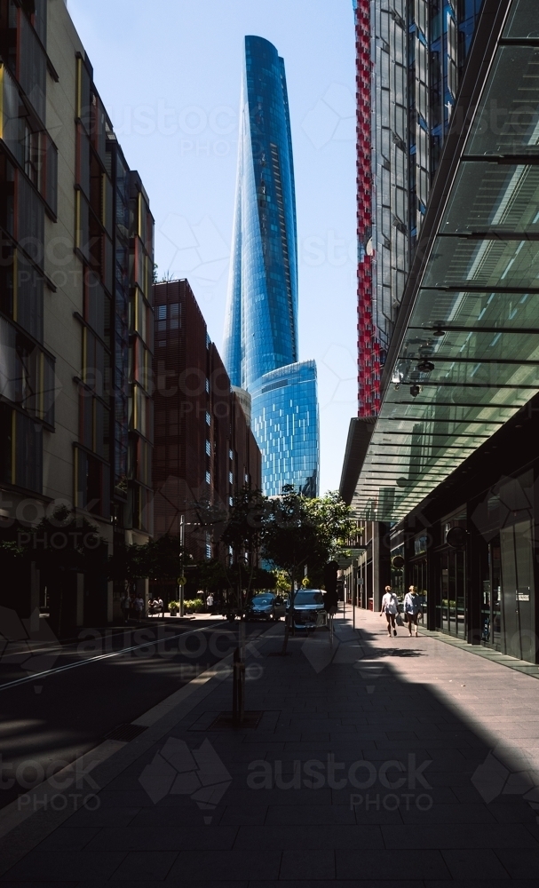 Sydney city street in the daytime with deep shadows - Australian Stock Image