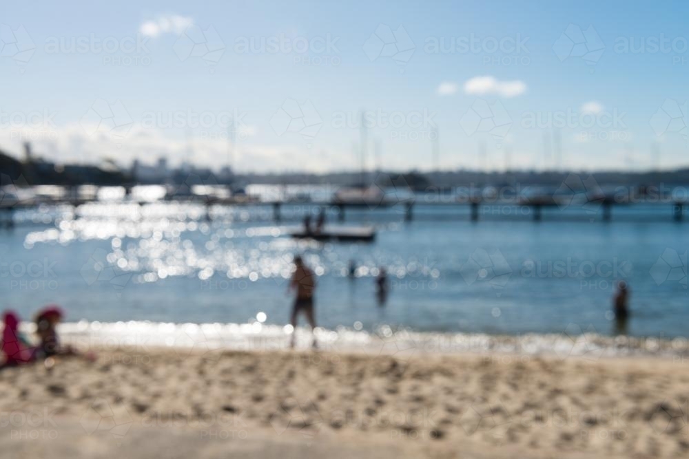 sydney yacht harbour beach, blurred - Australian Stock Image