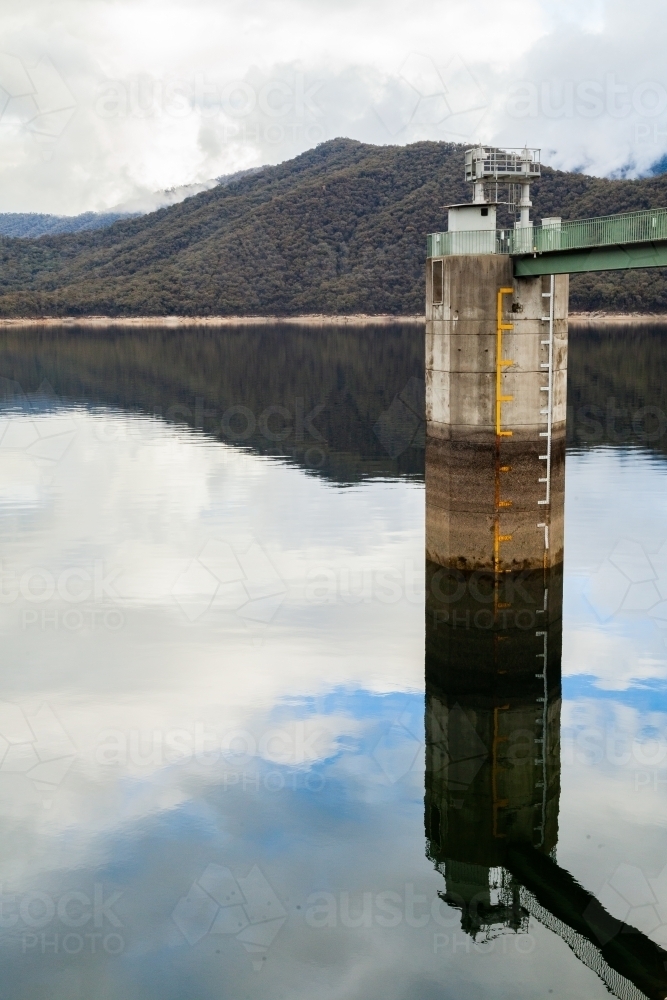 Talbingo dam intake structure for the snowy Hydroelectric scheme for Tumut 3 power station - Australian Stock Image