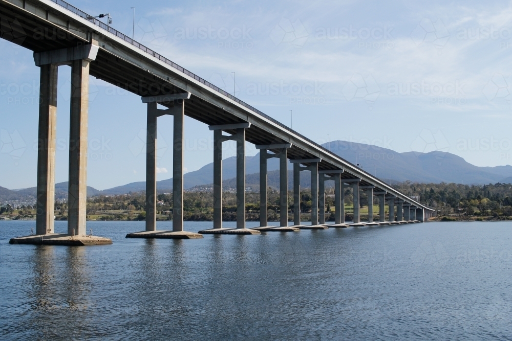 Tasman Bridge over Derwent River, Hobart - Australian Stock Image